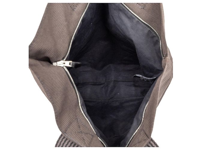 Hermès Graue Canvas Herline Cabas Braun - Ansicht 4