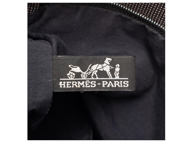 Hermès Graue Canvas Herline Cabas Braun - Ansicht 5