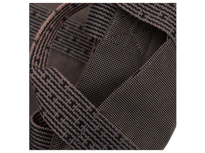Hermès Graue Canvas Herline Cabas Braun - Ansicht 6