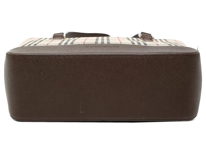 Beige Burberry Haus-Check Canvas Tote - Ansicht 3
