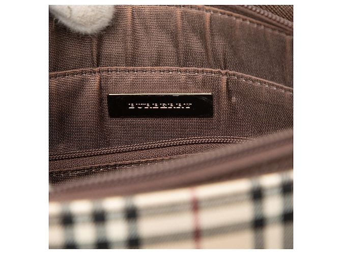 Beige Burberry Haus-Check Canvas Tote - Ansicht 5