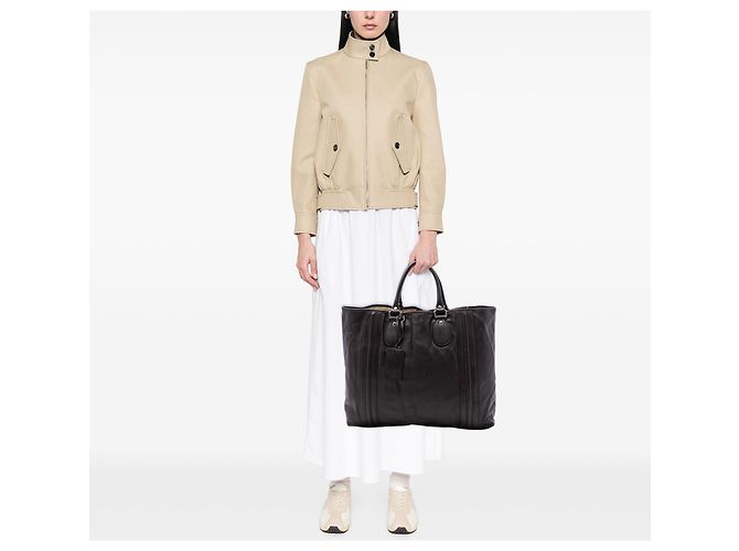 Gucci braune Leder-Tote Dunkelbraun - Ansicht 7