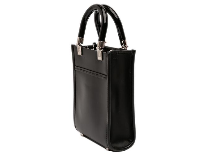 Fendi Mini Tote Sunshine Shopper de Cuero Negro - vista 2
