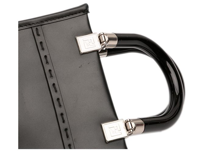 Fendi Mini Tote Sunshine Shopper de Cuero Negro - vista 9