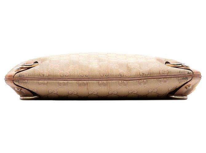 Borsa a tracolla Gucci in tela GG beige Abbey D Ring - vista 3