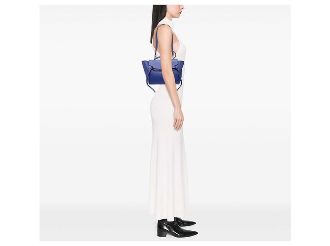 Belt Bag Céline Borsa a tracolla in pelle blu mini Celine - vista 8