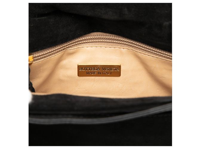 Bottega Veneta Borsa a tracolla in suede nero Intrecciato - vista 5