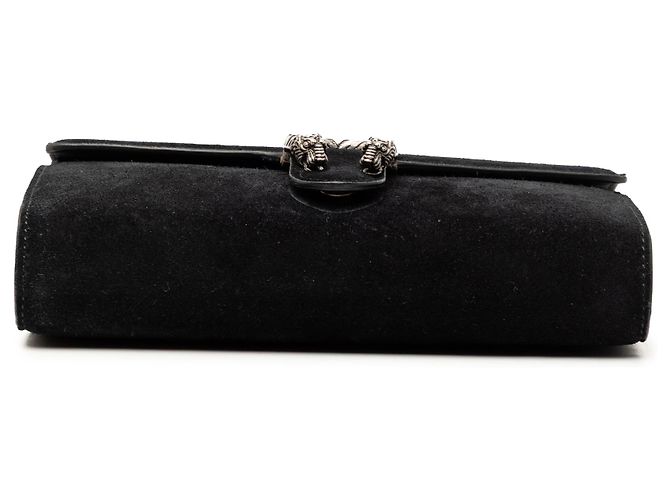 Portafoglio Gucci Dionysus in catena in suede nero - vista 3