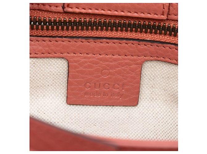 Bamboo Borsa shopper piccola in pelle di vitello rosa Gucci con bambù - vista 5