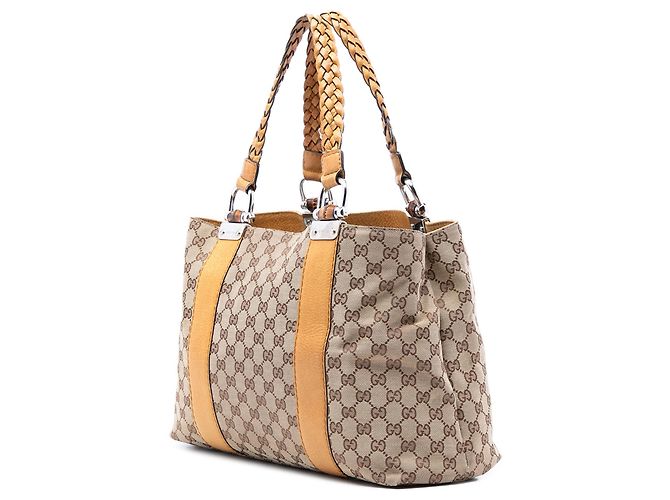 Gucci Beige GG Canvas Bamboo Libeccio Tote - Ansicht 2