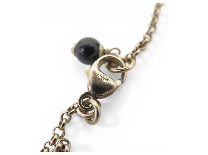 NUOVO COLLANA CHANEL LOGO CC STRASS PERLE MULTICOLORI 59,5CM ORO D'oro - vista 6