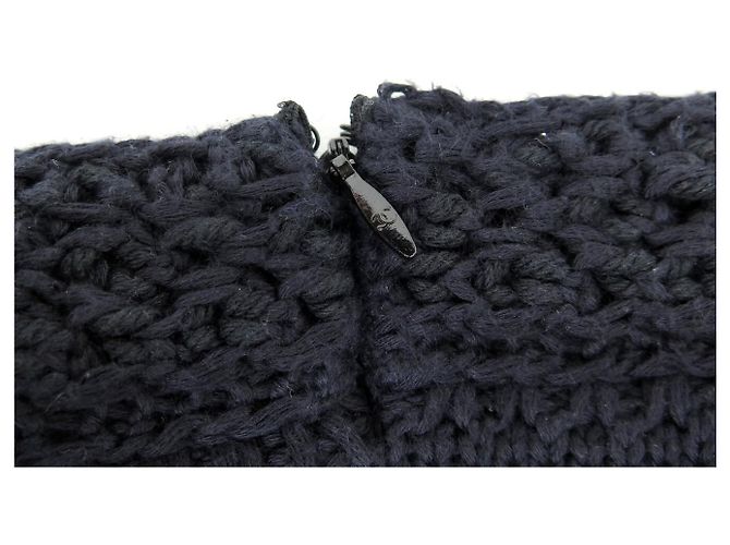NUEVA FALDA RECTO CHANEL P41336K03073 M 38 ALGODÓN AZUL MARINO - vista 10