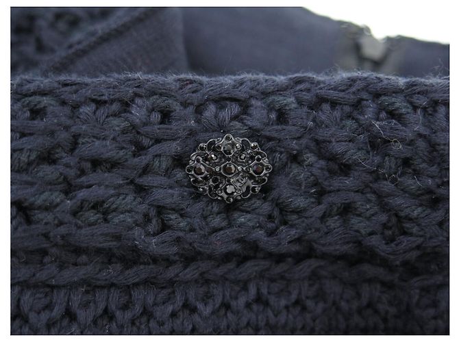 NUEVA FALDA RECTO CHANEL P41336K03073 M 38 ALGODÓN AZUL MARINO - vista 11