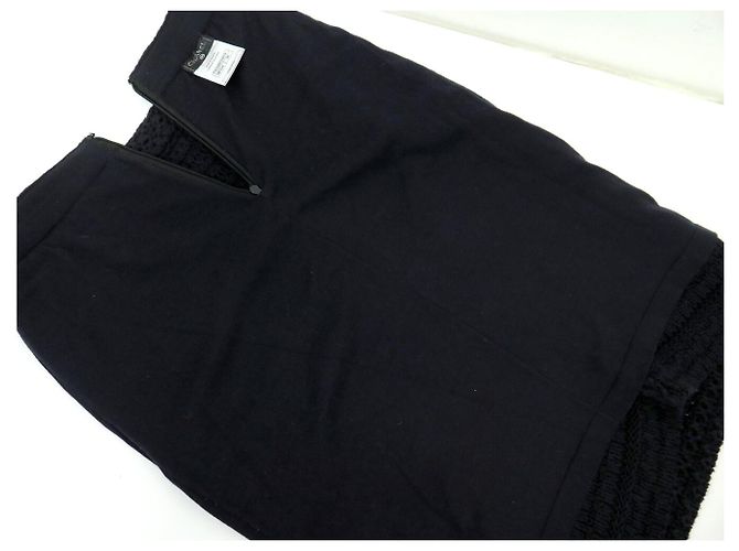 NUEVA FALDA RECTO CHANEL P41336K03073 M 38 ALGODÓN AZUL MARINO - vista 4