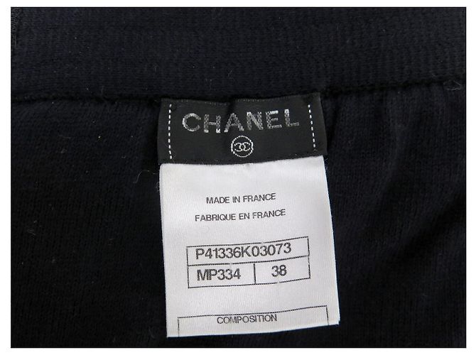 NUEVA FALDA RECTO CHANEL P41336K03073 M 38 ALGODÓN AZUL MARINO - vista 5