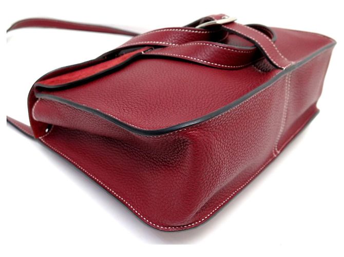 Hermès NUOVA BORSA A MANO HERMES HALZAN 31 PELLE CLEMENCE ROSSA BORSA A SPALLA Rosso - vista 3
