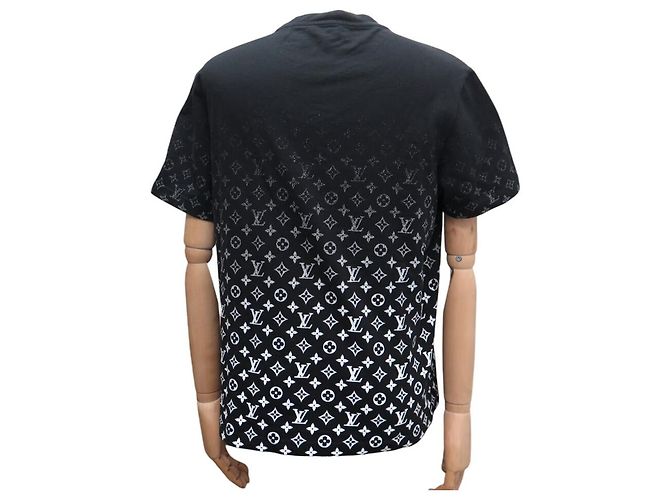 NUOVO TSHIRT LOUIS VUITTON MONOGRAM GRADIENT RM232Q L M 48 IN COTONE NERO TOP - vista 3