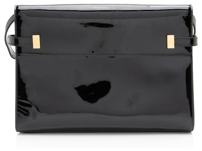 Saint Laurent Handtasche Manhattan Medium aus Lackleder Schwarz - Ansicht 3