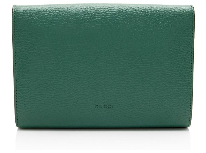 Portafoglio a catena Dionysus in pelle e cristalli Gucci Verde - vista 3