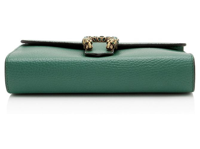 Portafoglio a catena Dionysus in pelle e cristalli Gucci Verde - vista 4