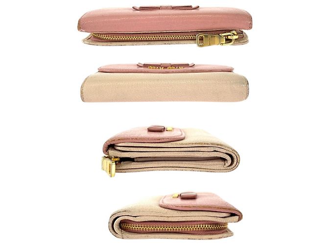 Miu Miu Madras Lederbörse mit Band Pink - Ansicht 10