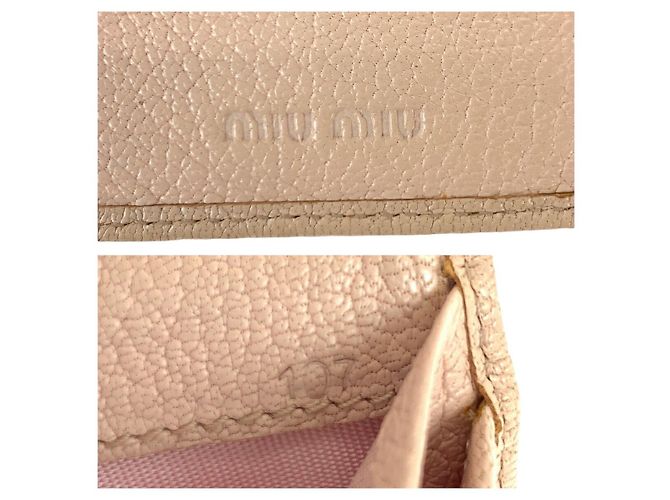 Miu Miu Madras Lederbörse mit Band Pink - Ansicht 5