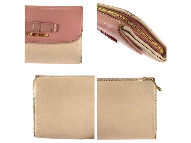 Miu Miu Madras Lederbörse mit Band Pink - Ansicht 6