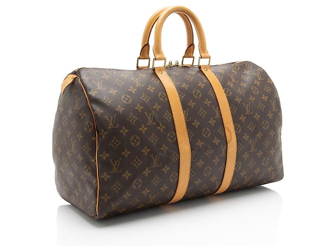 Duffle Keepall 45 in tela monogramma vintage Louis Vuitton Marrone - vista 2