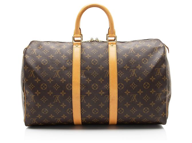 Duffle Keepall 45 in tela monogramma vintage Louis Vuitton Marrone - vista 3
