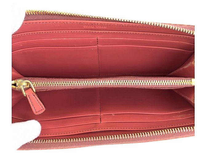 Portafoglio lungo in pelle rosa Miu Miu - vista 8