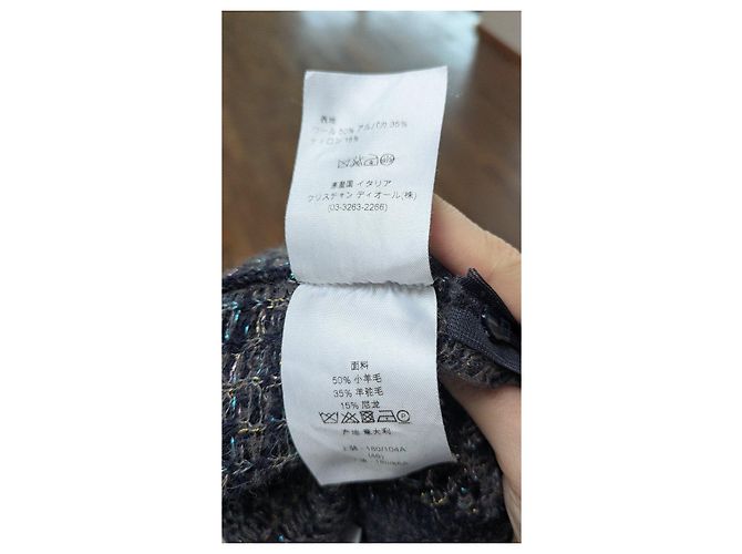 Tweed-Kleid Christian Dior Grau Metallisch Dunkelblau - Ansicht 10