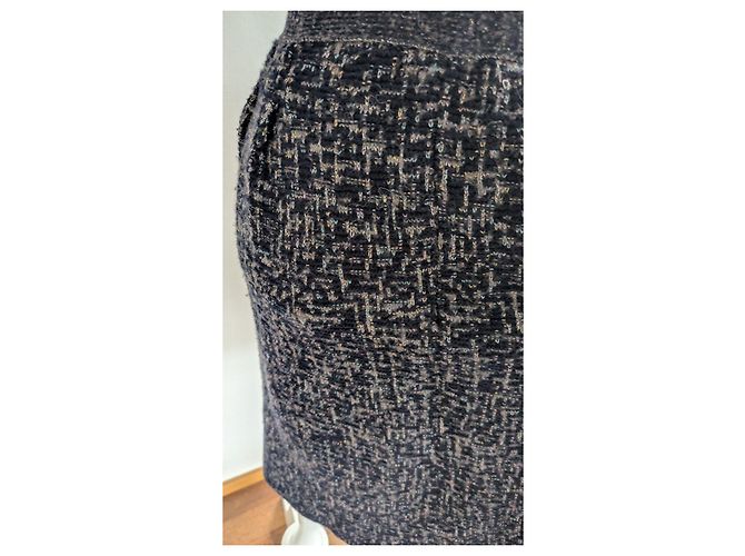 Tweed-Kleid Christian Dior Grau Metallisch Dunkelblau - Ansicht 4