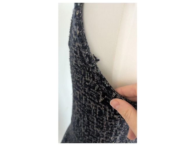 Tweed-Kleid Christian Dior Grau Metallisch Dunkelblau - Ansicht 5