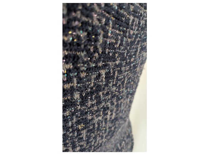 Tweed-Kleid Christian Dior Grau Metallisch Dunkelblau - Ansicht 6