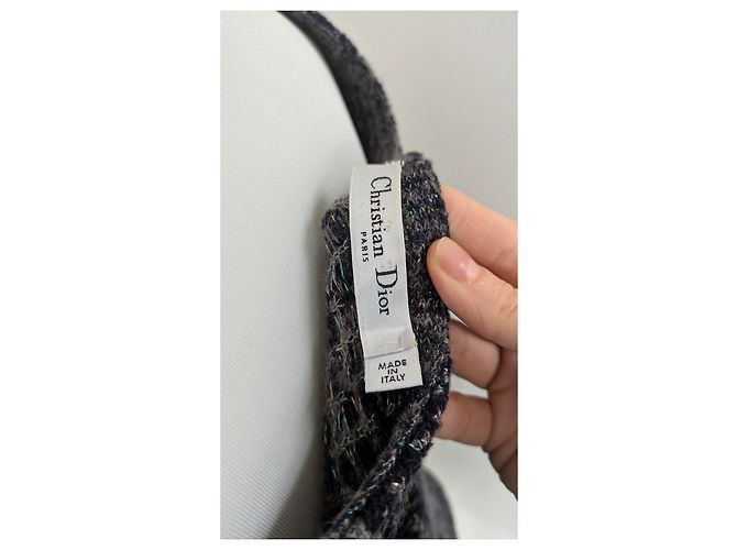 Tweed-Kleid Christian Dior Grau Metallisch Dunkelblau - Ansicht 7