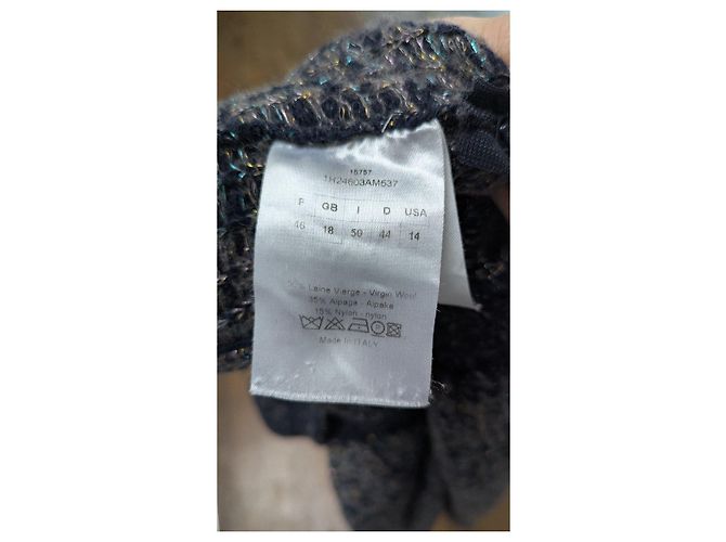 Tweed-Kleid Christian Dior Grau Metallisch Dunkelblau - Ansicht 9