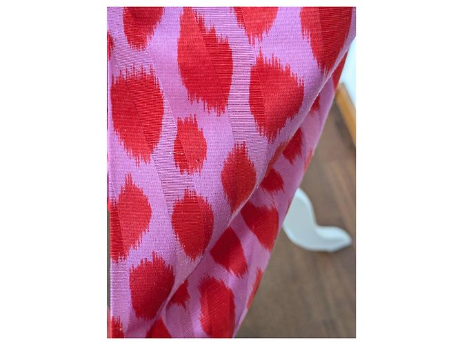 Falda de seda con estampado de leopardo Christian Dior París Rosa Roja - vista 4