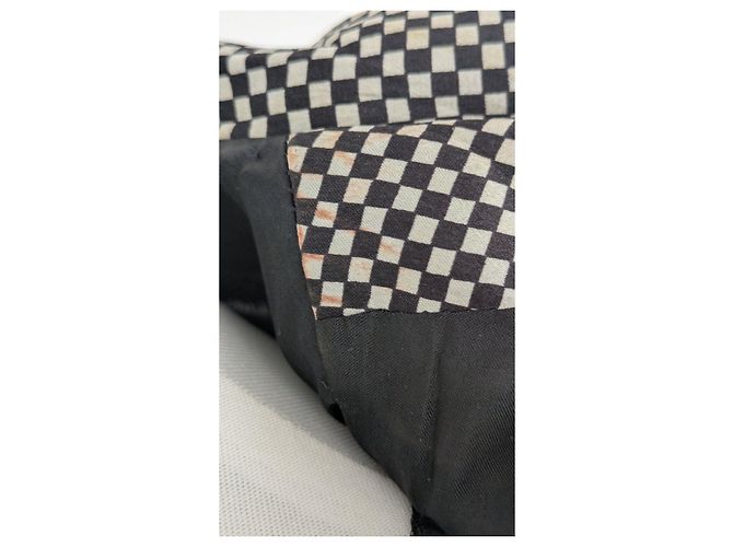 Céline Vestido negro Celine con acentos de vichy Blanco - vista 9