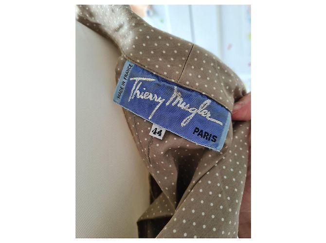 Polka Dot Hemdblusenkleid Thierry Mugler Paris Beige - Ansicht 6