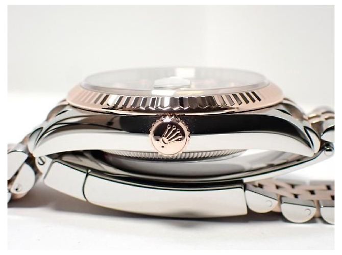 ROLEX Datejust36 quadrante nero 10P diamante bracciale Jubilee '21 Uomo Argento - vista 4