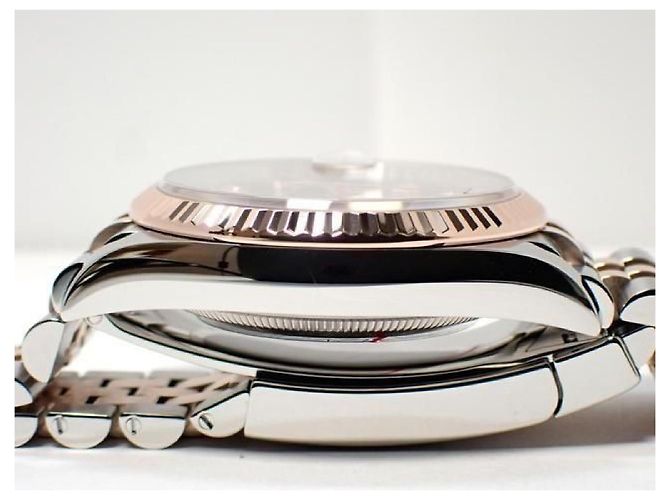 ROLEX Datejust36 quadrante nero 10P diamante bracciale Jubilee '21 Uomo Argento - vista 5