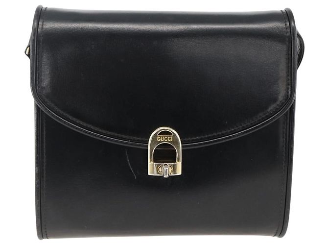 Gucci Borsa a Spalla in Pelle Nera e Oro Auth 174014 Nero D'oro - vista 13