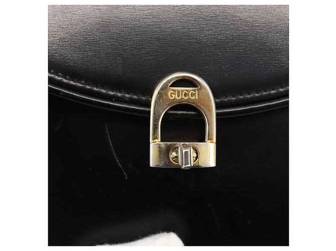 Gucci Borsa a Spalla in Pelle Nera e Oro Auth 174014 Nero D'oro - vista 17