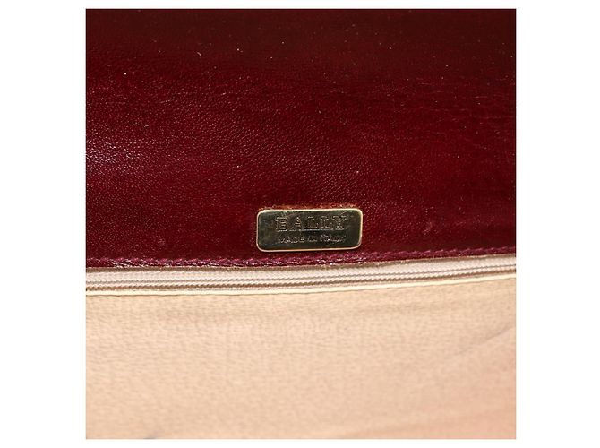 BALLY Borsa a Spalla in Pelle Bordeaux Oro Auth 173972 D'oro Bordò - vista 10