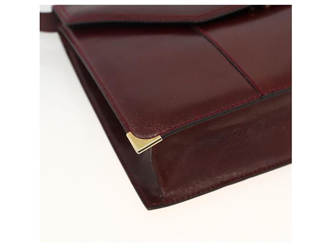 BALLY Borsa a Spalla in Pelle Bordeaux Oro Auth 173972 D'oro Bordò - vista 14