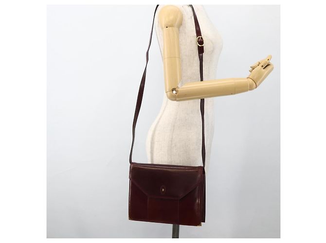 BALLY Borsa a Spalla in Pelle Bordeaux Oro Auth 173972 D'oro Bordò - vista 20