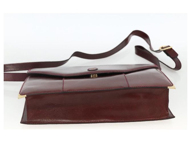 BALLY Borsa a Spalla in Pelle Bordeaux Oro Auth 173972 D'oro Bordò - vista 5