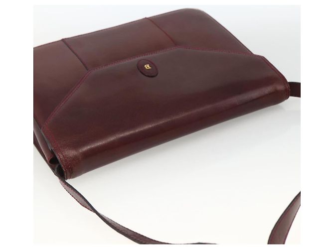 BALLY Borsa a Spalla in Pelle Bordeaux Oro Auth 173972 D'oro Bordò - vista 6