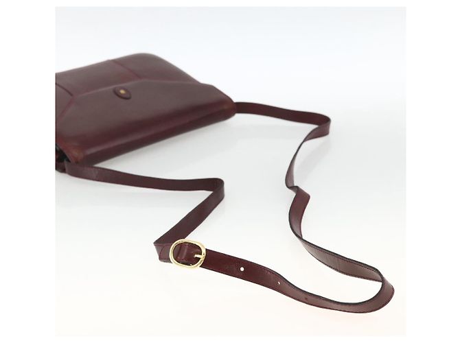 BALLY Borsa a Spalla in Pelle Bordeaux Oro Auth 173972 D'oro Bordò - vista 7