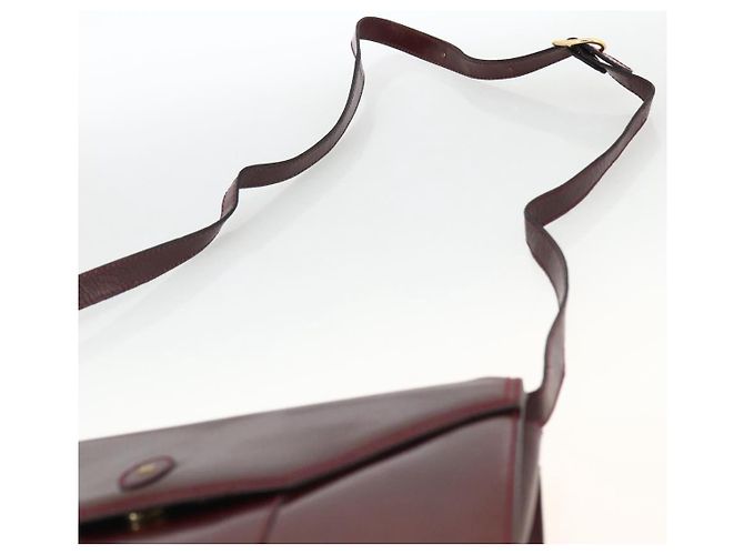 BALLY Borsa a Spalla in Pelle Bordeaux Oro Auth 173972 D'oro Bordò - vista 8